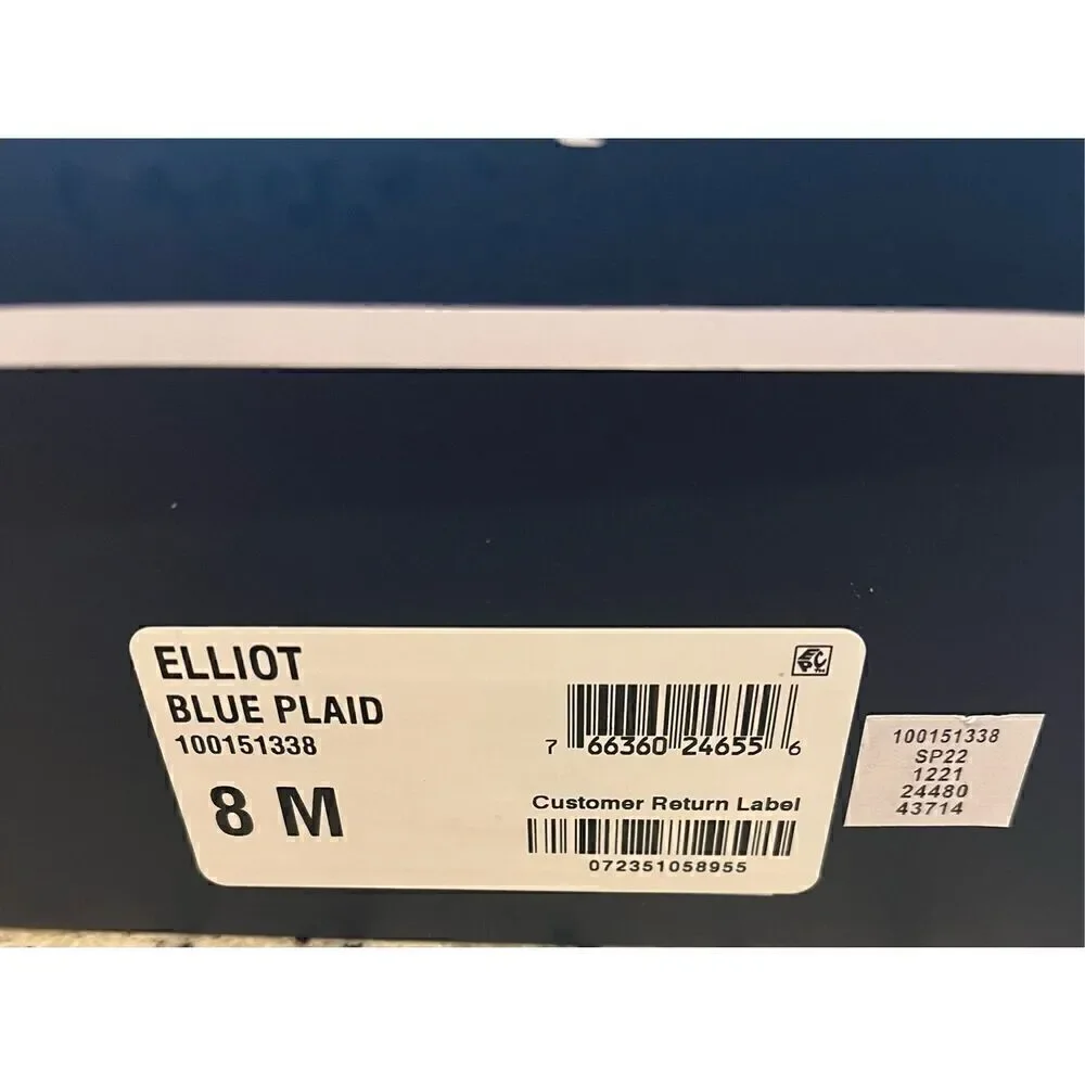 Clubroom Mens Blue Plaid Padded Elliot Round Toe Lace-Up Boat Shoes